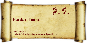 Huska Imre névjegykártya